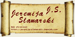 Jeremija Slamarski vizit kartica